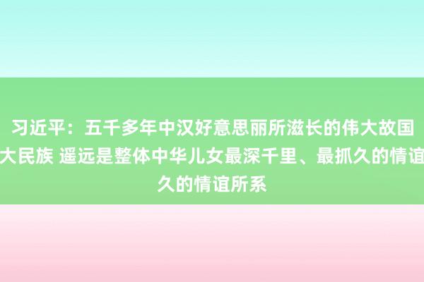 习近平：五千多年中汉好意思丽所滋长的伟大故国、伟大民族 遥远是整体中华儿女最深千里、最抓久的情谊所系