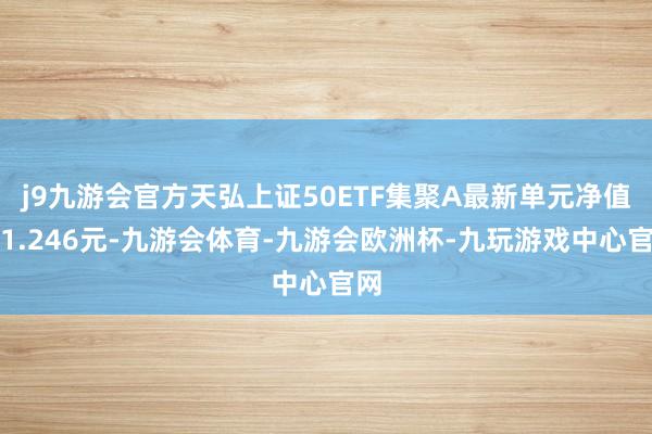 j9九游会官方天弘上证50ETF集聚A最新单元净值为1.246元-九游会体育-九游会欧洲杯-九玩游戏中心官网